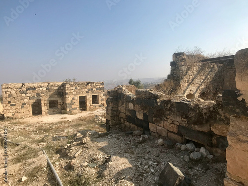 Irbid, Jordan, November 2019 - A castle on top of a dirt field