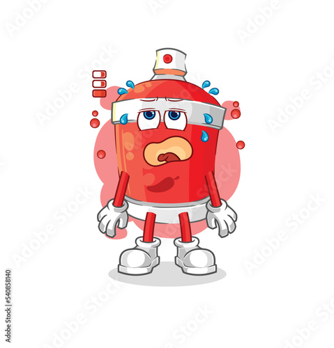 chili spray low battery mascot. cartoon vector