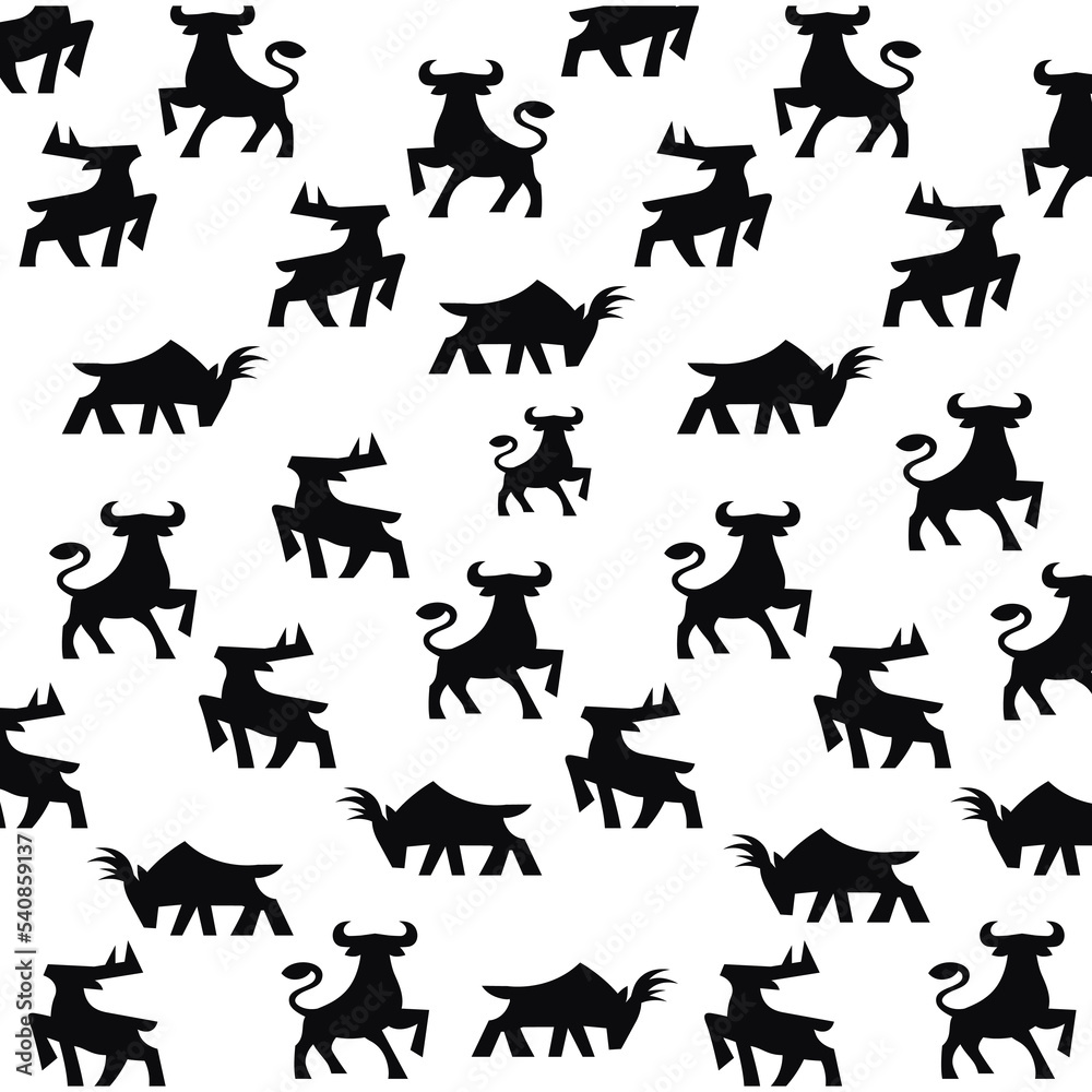 Black and white pattern with animal