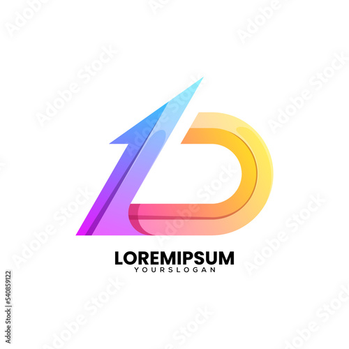 Free Download Vector logo illustration letter d gradient colorful style - GFXLoad