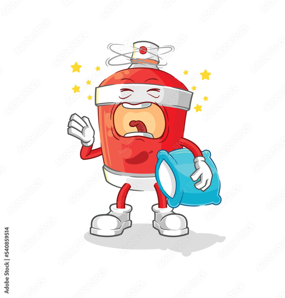 Obraz premium chili spray yawn character. cartoon mascot vector
