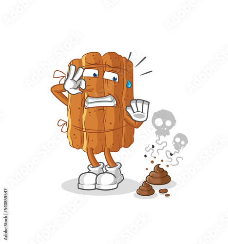 cinnamon with stinky waste illustration. character vector