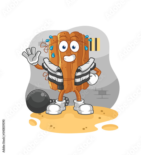 cinnamon criminal in jail. cartoon character