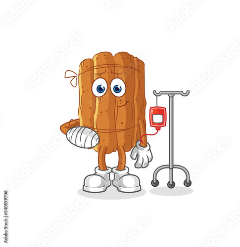 cinnamon sick in IV illustration. character vector