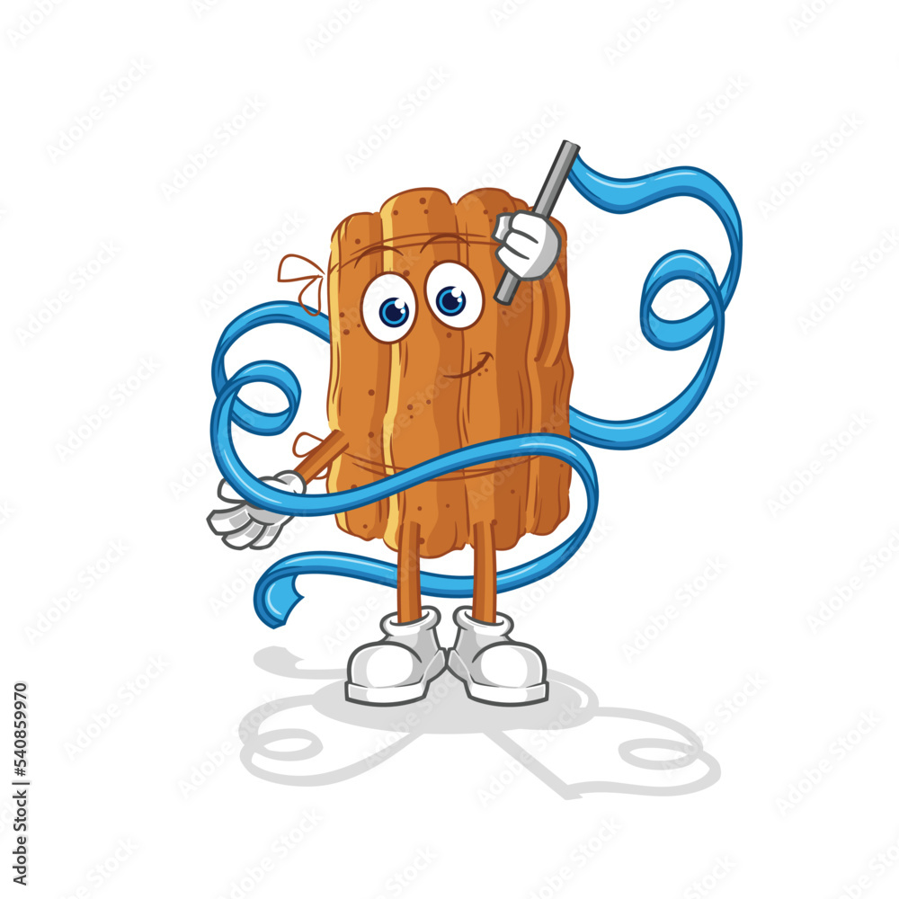 cinnamon Rhythmic Gymnastics mascot. cartoon vector