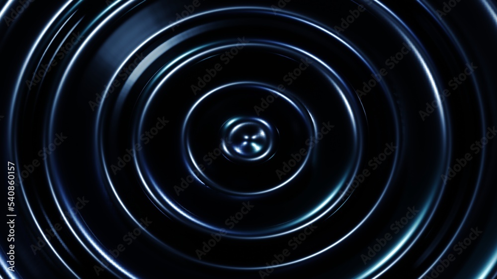 Obraz premium Abstract water circle wave texture background. wavy and round forms liquid surface, 3D Illustration