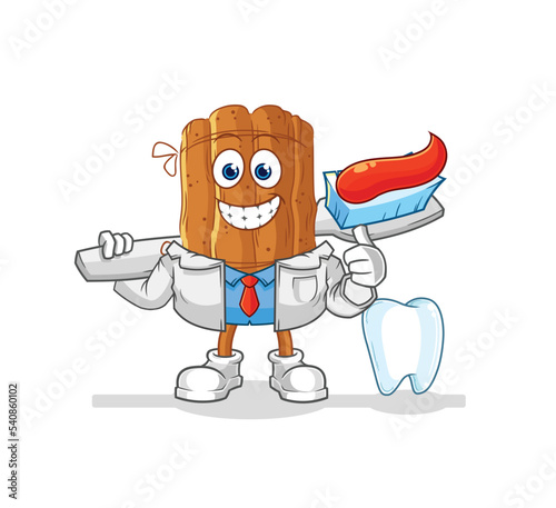 cinnamon dentist illustration. character vector