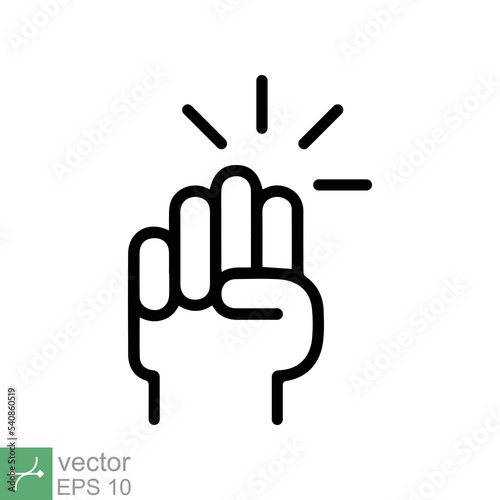 Hand knocking on door icon. Simple outline style. Knock, touch, knuckle, force, fight, fist, bump, punch, strong, knocker concept. Line vector illustration isolated on white background. EPS 10.