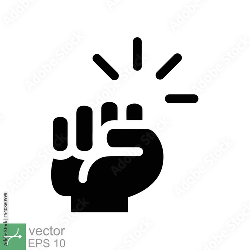 Hand knocking on door icon. Simple solid style. Knock, touch, knuckle, force, fight, fist, bump, punch, strong, knocker concept. Glyph vector illustration isolated on white background. EPS 10.