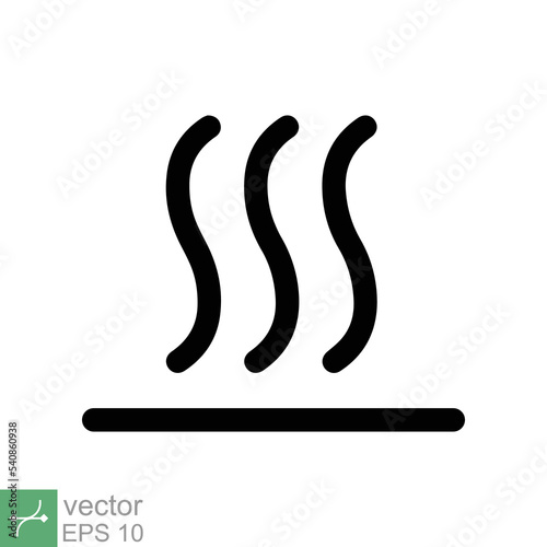 Heat icon. Simple flat style. Three line up, preheat, oven, thermal, steam, hot, heater, air, summer concept. Vector illustration isolated on white background. EPS 10.