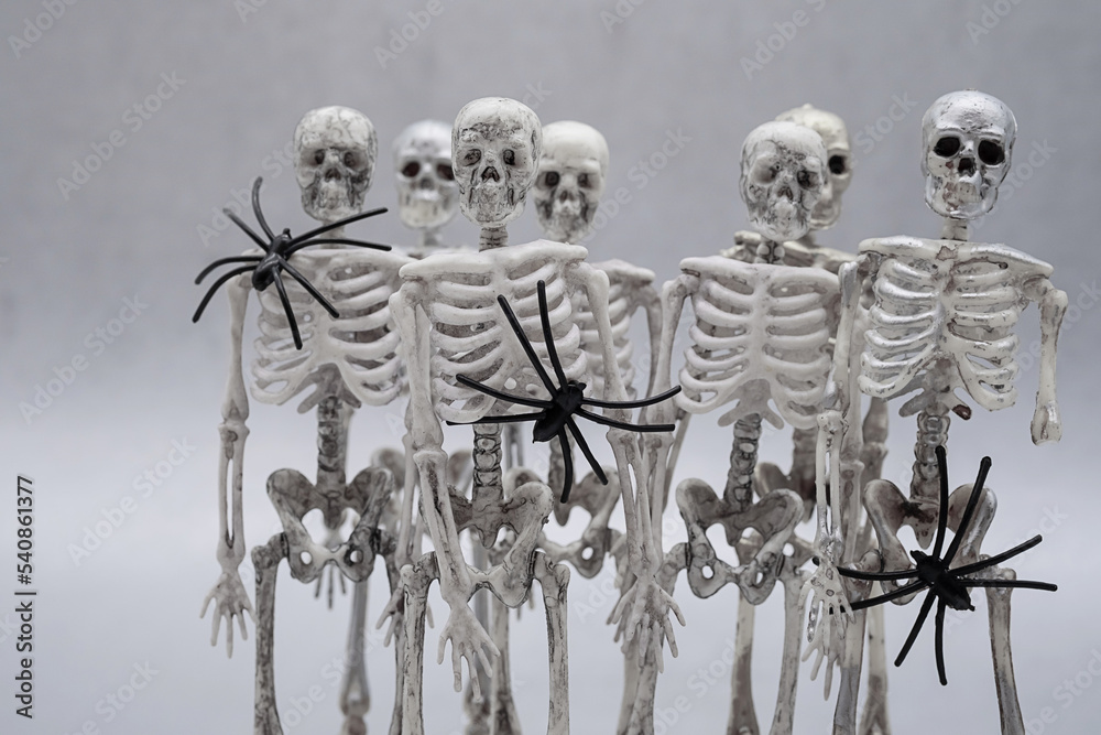 Halloween skeletons. Party invitation template. Halloween skeletons. Party invitation template.