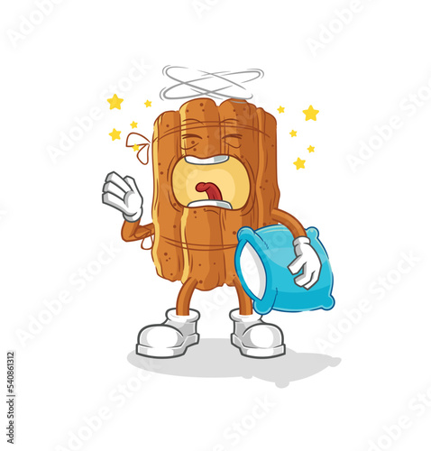 cinnamon yawn character. cartoon mascot vector