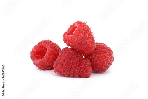 Raspberry berries isolated on white background