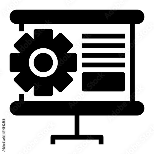 Icon Presentation Board Protractor With Style Glyph