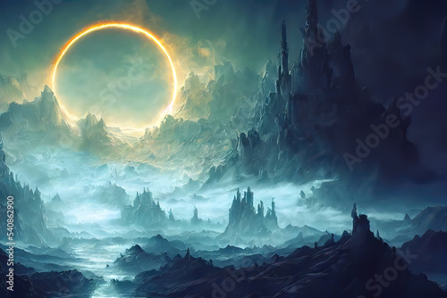 Foto Spectacular Fantasy Scene with a Portal Archway Cover