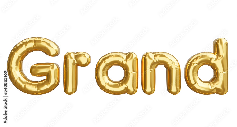 golden balloons text grand. golden balloons text grand.