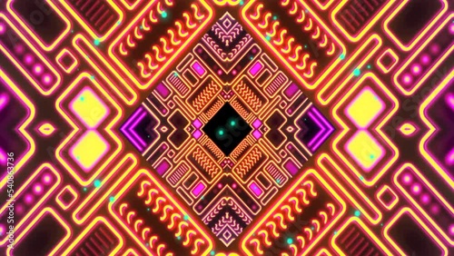 Concert Elements Panel with the LED bulb. 4k Abstract background art neon scene for green screen footages projector and etc. for disco  party concert  tv show festival or presentation, lights Motion 