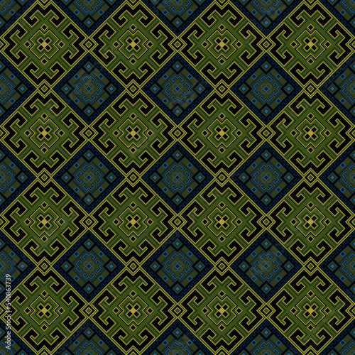 geometric ornament. ukrainian vyshyvanka motif in dark colors. vector seamless pattern. repetitive background. fabric swatch. wrapping paper. continuous design template for decor, textile, apparel