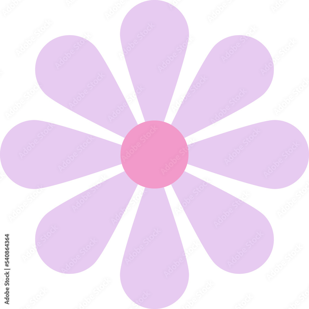 abstract  purple flower isolated on transparent  background illustration floral design element, png, clip art, icon