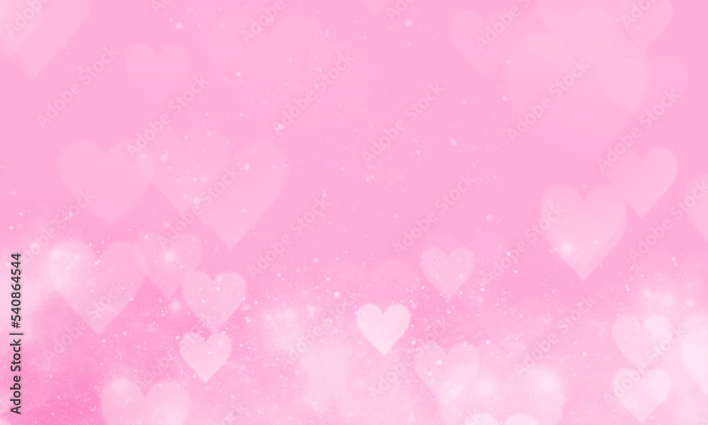 Pink heart-shaped bokeh background Pink heart-shaped bokeh background