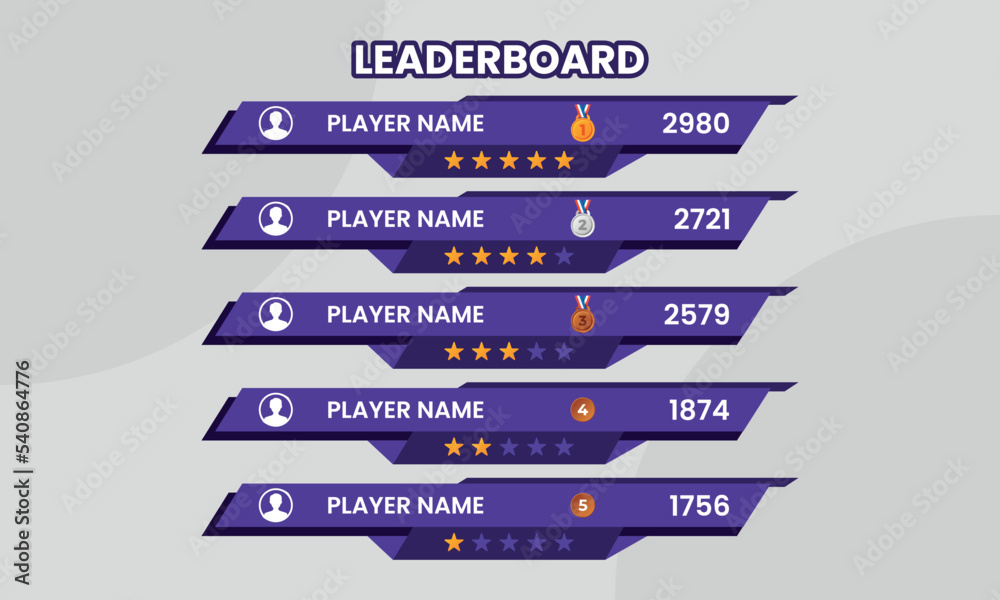 Colorful Leaderboard Vector, Abstract Leaderboard, Online Game ...