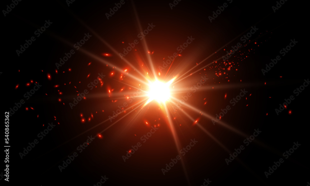 Naklejka premium Colorful lens flare effect. vector illustration