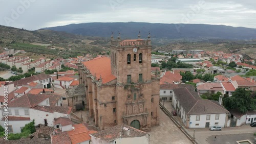Aerial View Of Igreja Matriz de Torre de Moncorvo In Torre de Moncorvo, Bragança Portugal. photo