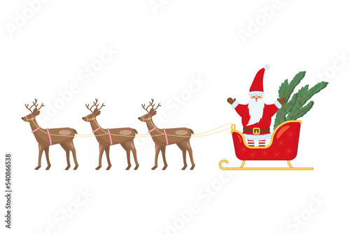 Santa Claus on a reindeer harness
