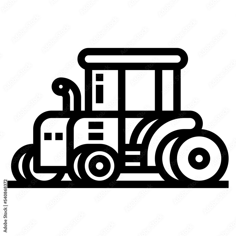 tractor line icon