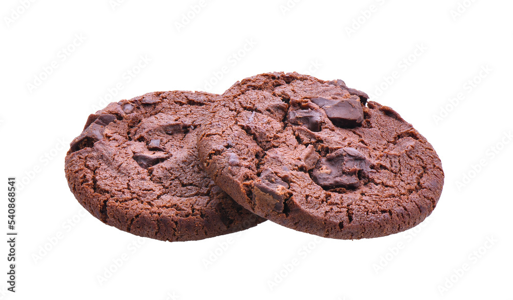 Fototapeta premium dark chocolate soft cookies isolated on transparent png