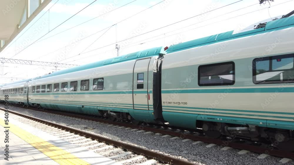 Electric high-speed train waiting at the station Electric high-speed train waiting at the station