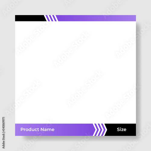 Geometric square social media banner layout, product background backdrop display for ads commerce sale template in gradient purple color