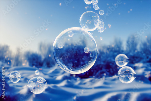Blue bubble background
