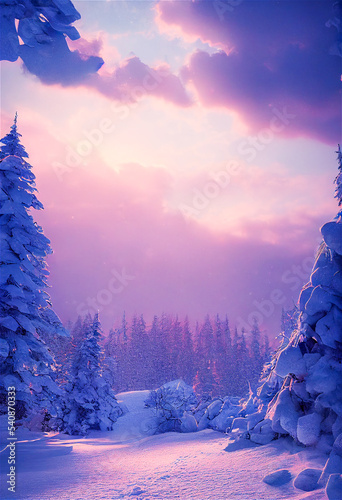 Northern winter landscape