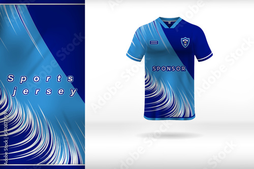 Blue sports jersey template design
