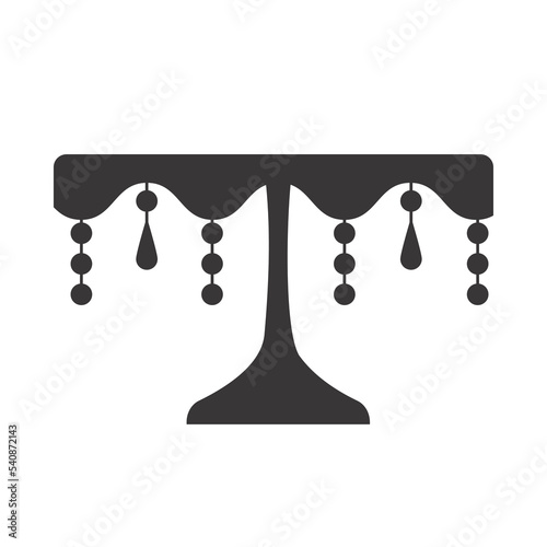 Stand cake in flat icon style. Empty tray for fruit and desserts. Vector illustration.