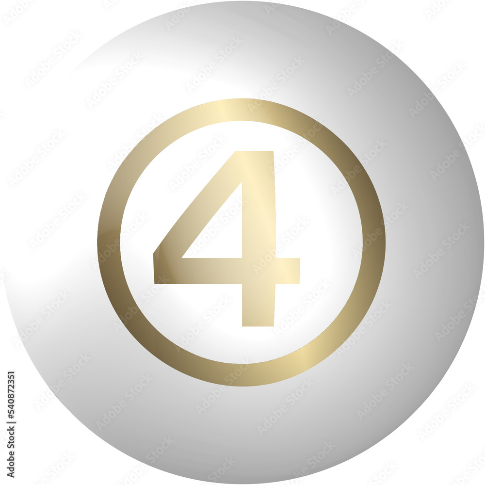 Obraz premium Lottery ball, number 4