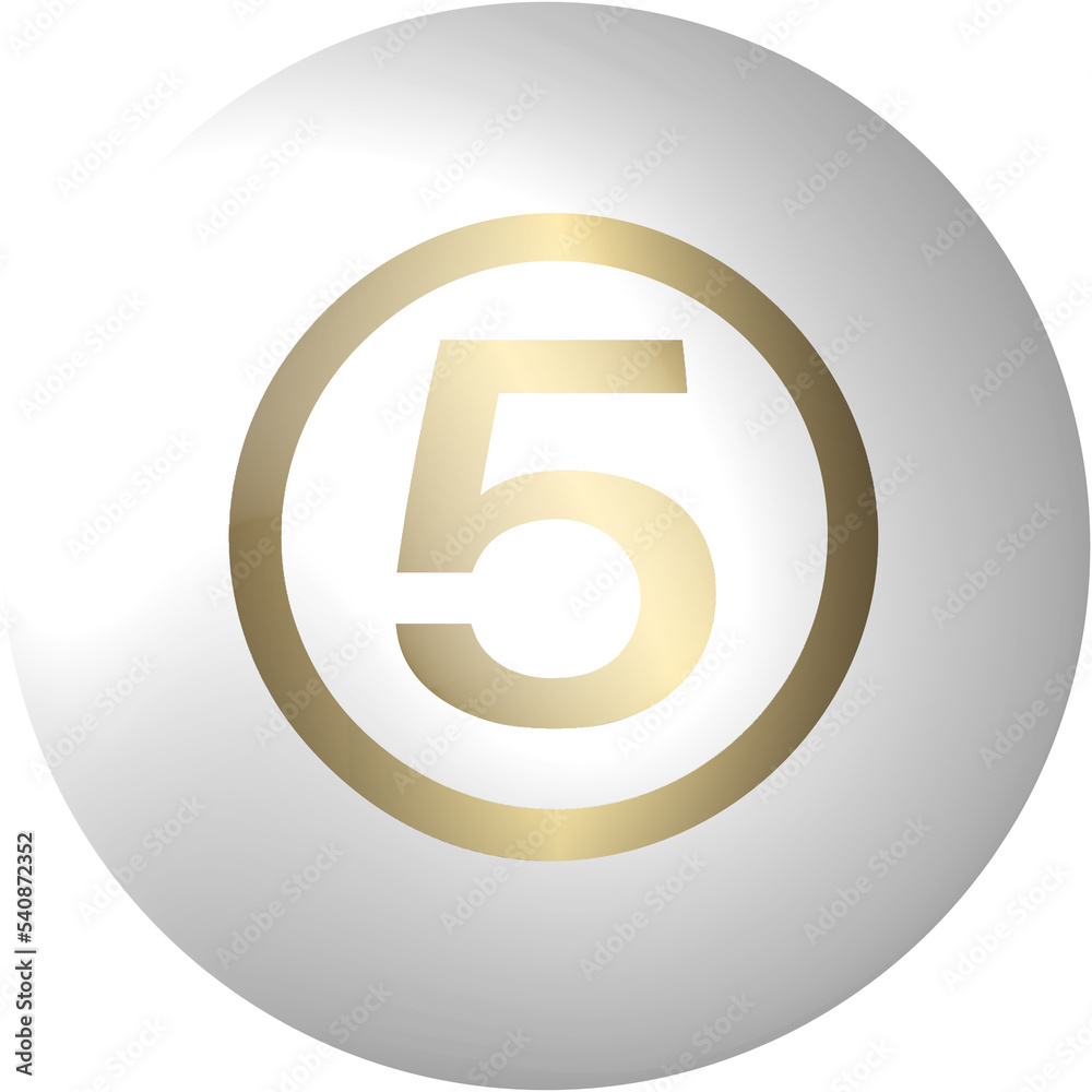 Lottery ball, number 5