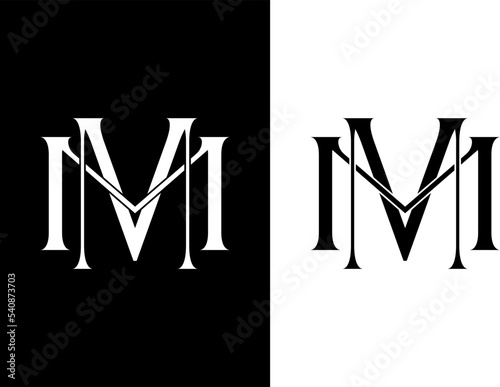 MM Initials Monogram logo MM letters, Alphabet MM Logo