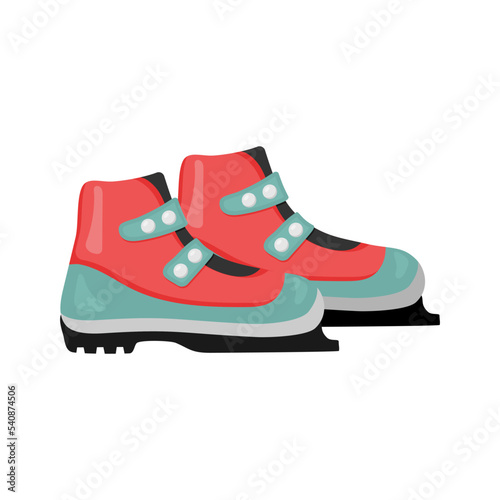 Cross-country ski boots on a white background