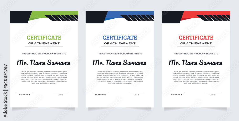 Certificate Premium template awards diploma background vector modern value design