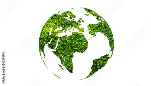 green globe Isolate on transparent background PNG file