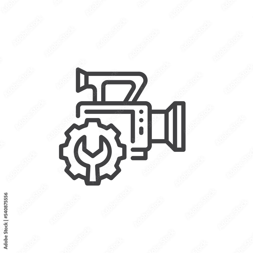 Video Camera repair line icon Video Camera repair line icon