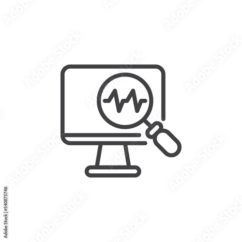 PC computer diagnostic line icon