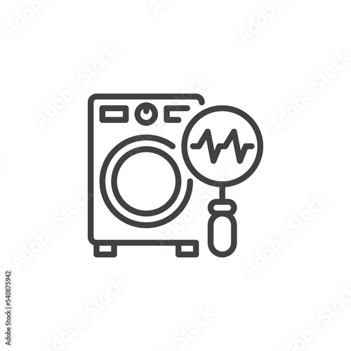 Washing machine diagnostic line icon