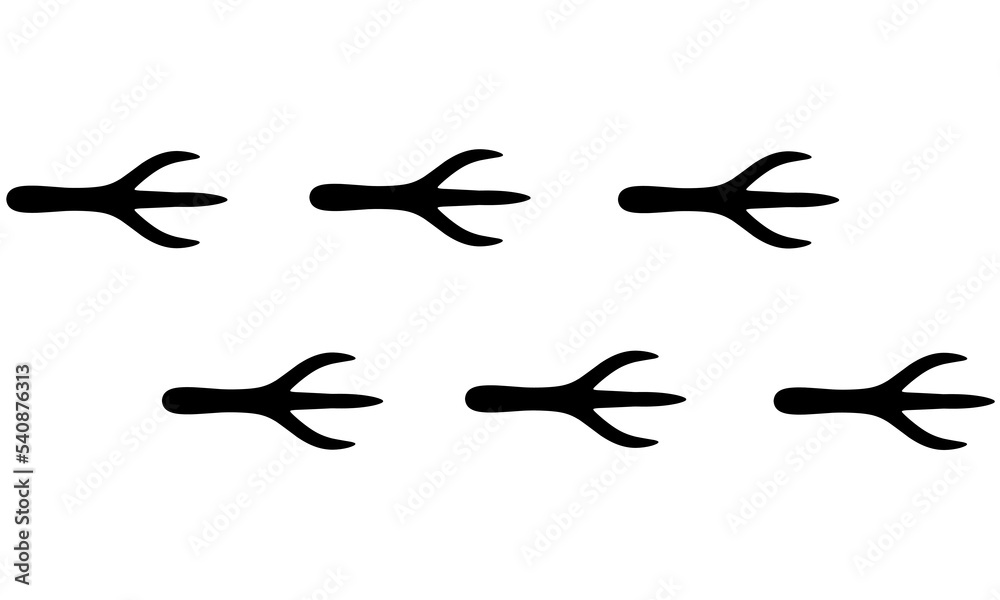Vector pattern of black chicken feet on a white background. Great for wallpaper patterns, posters and logos.