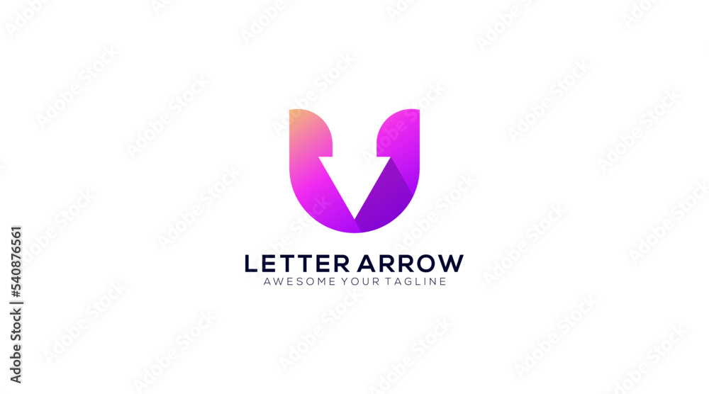 Letter U arrow Logo design vector template icon Letter U arrow Logo design vector template icon