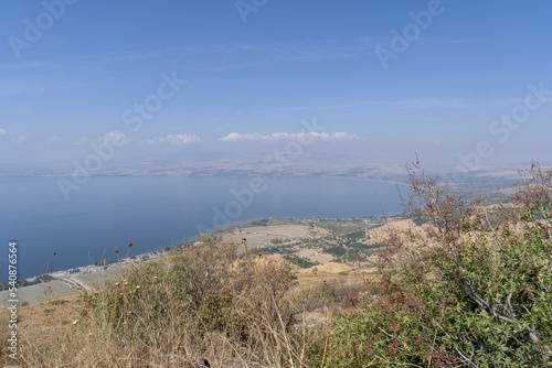 View of the Sea of Galilee and the Golan Heights