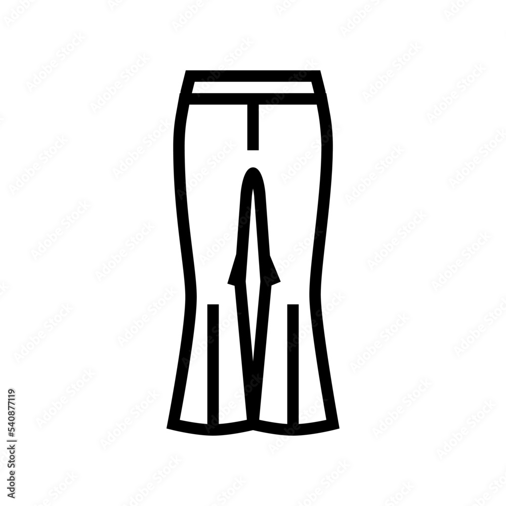 bell bottoms pants clothes line icon vector. bell bottoms pants clothes sign. isolated contour symbol black illustration