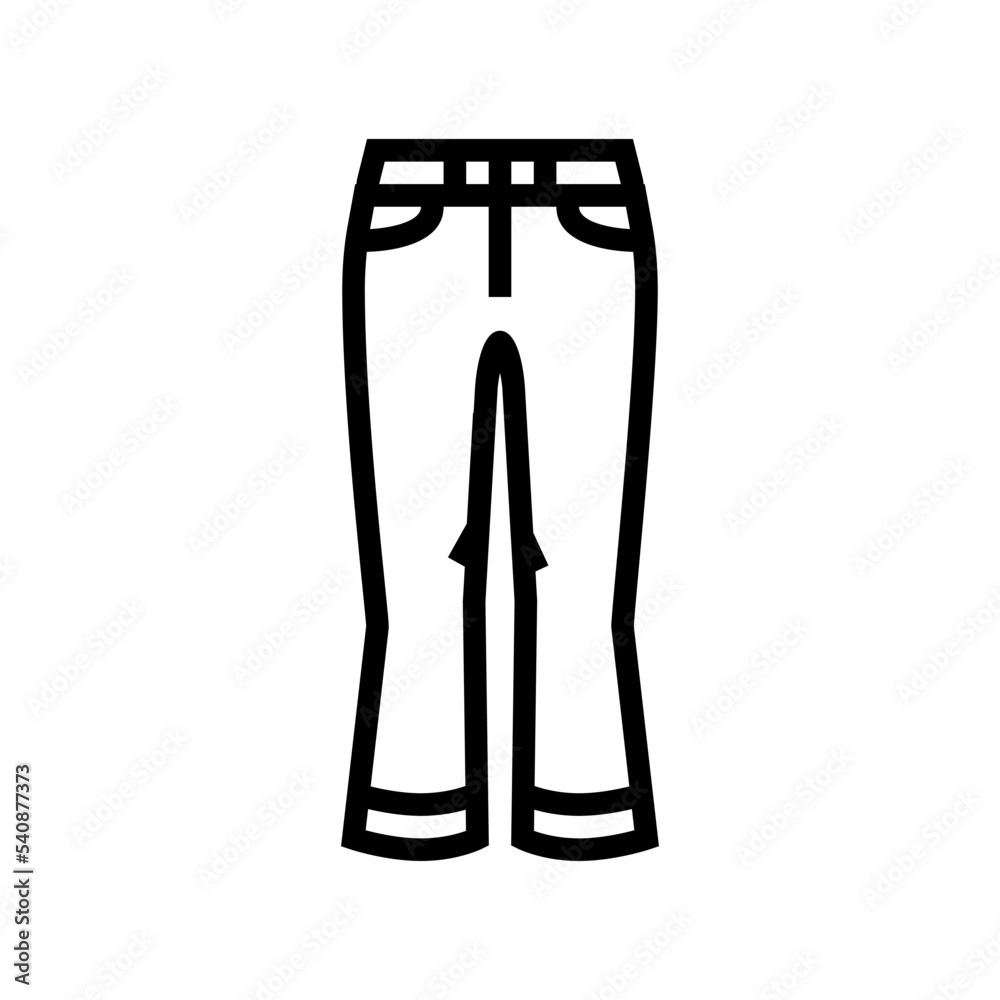 bootcut pants clothes line icon vector. bootcut pants clothes sign. isolated contour symbol black illustration bootcut pants clothes line icon vector. bootcut pants clothes sign. isolated contour symbol black illustration